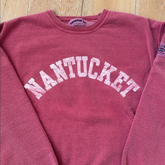 Vintage Breezin’ Up Nantucket Sweatshirt 90s Y2K Red Size L - Picture 2 of 4